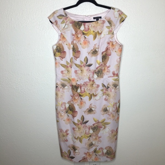 Brooks Brothers Floral Sheath Cap Sleeve Dress 8 - Picture 2 of 5